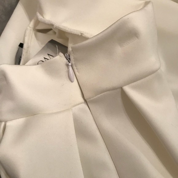 White Polyester Pleated Dress Skirt - Picture 5 of 8